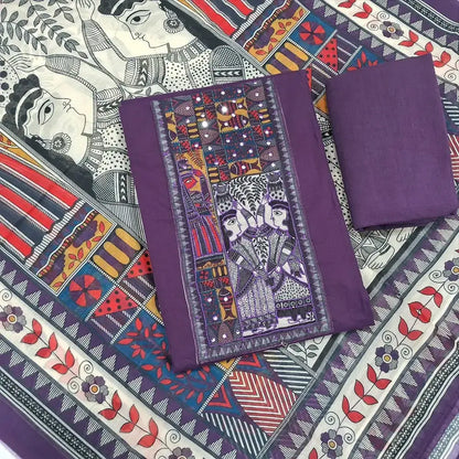 Purple pure cotton salwar material jn251409-Neidhal