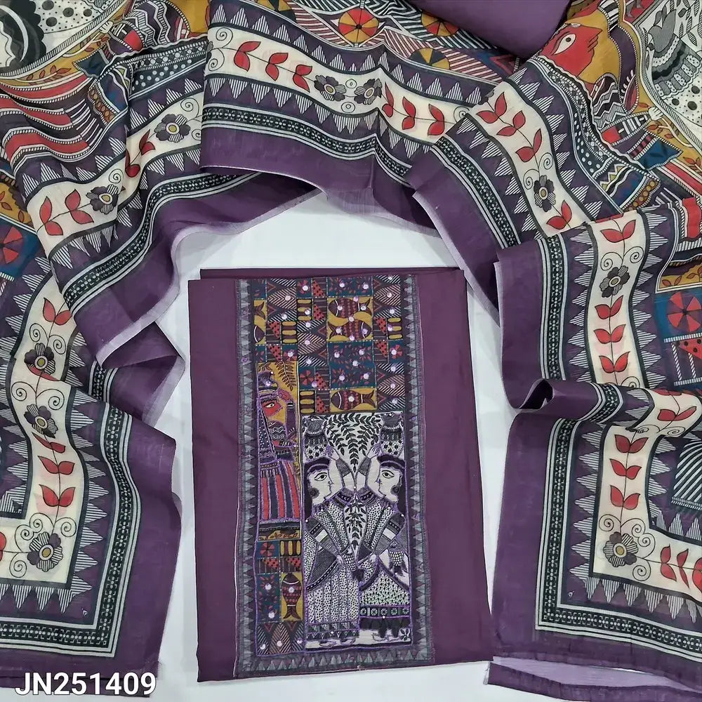 Purple pure cotton salwar material jn251409-Neidhal