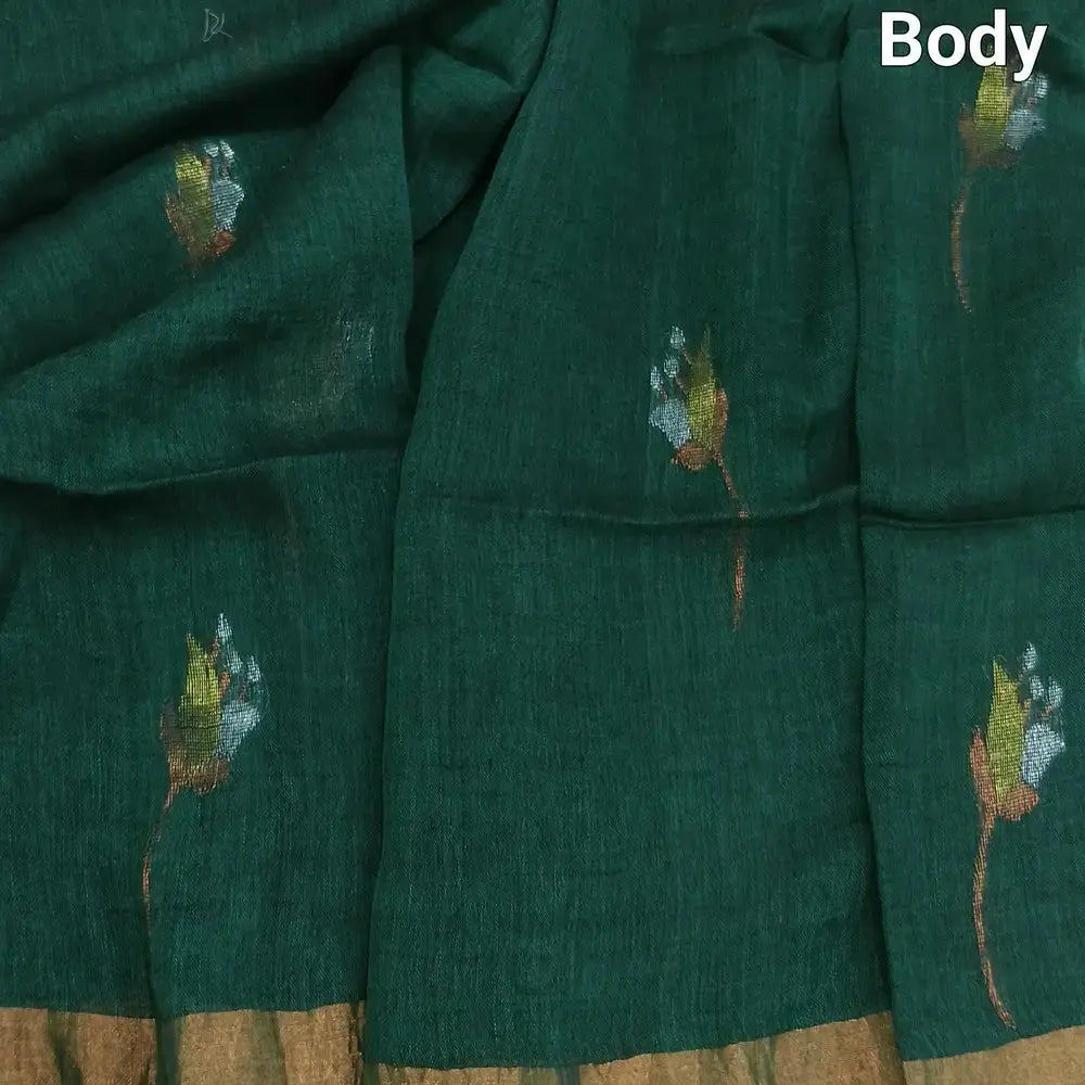 Purple pure linen hand woven saree ns171-Neidhal