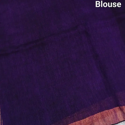 Purple pure linen hand woven saree ns171-Neidhal
