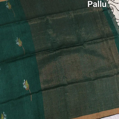 Purple pure linen hand woven saree ns171-Neidhal