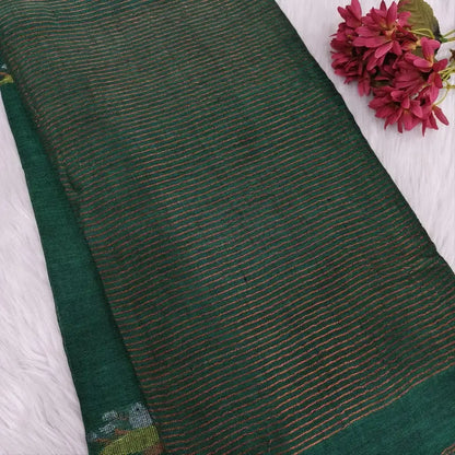 Purple pure linen hand woven saree ns171-Neidhal