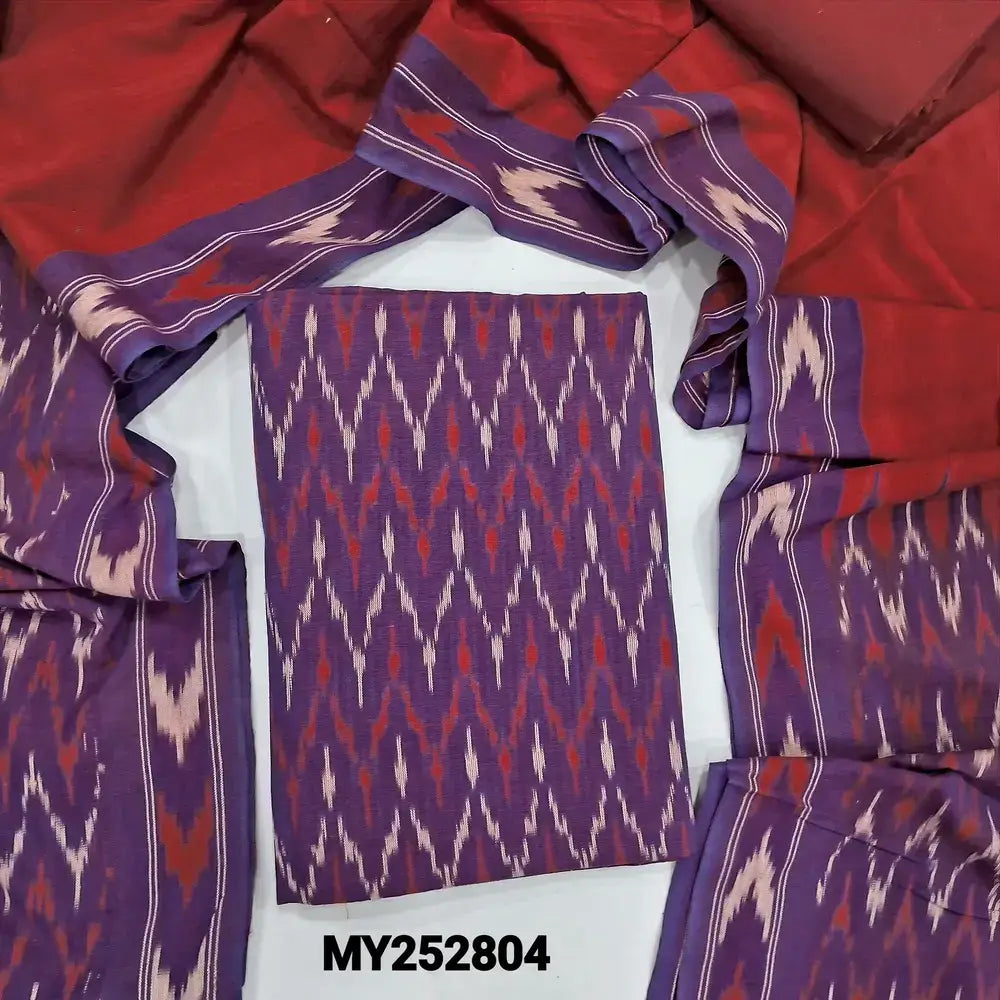 Purple red dual shaded handloom cotton salwar material my252804-Neidhal