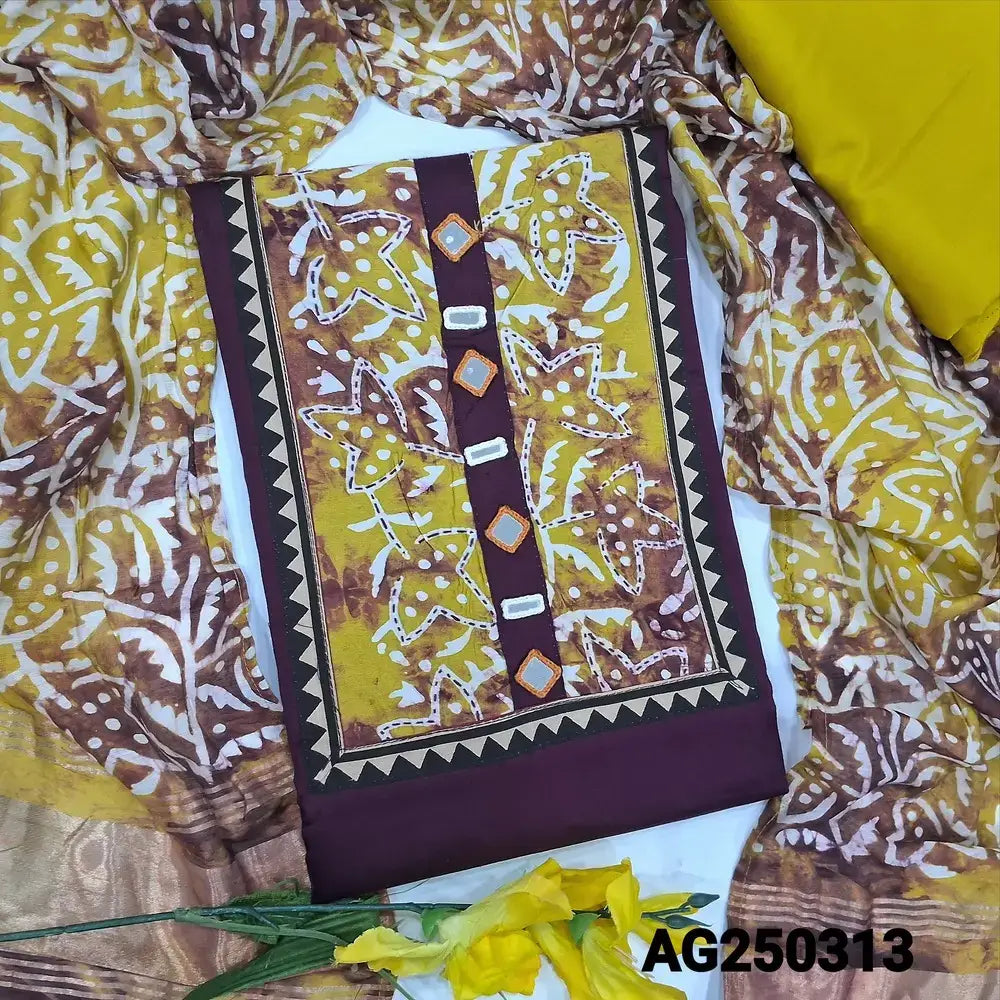 Purple satin cotton salwar material ag250313-Neidhal