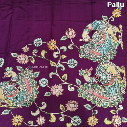 Purple semi jute silk saree ns31-Neidhal