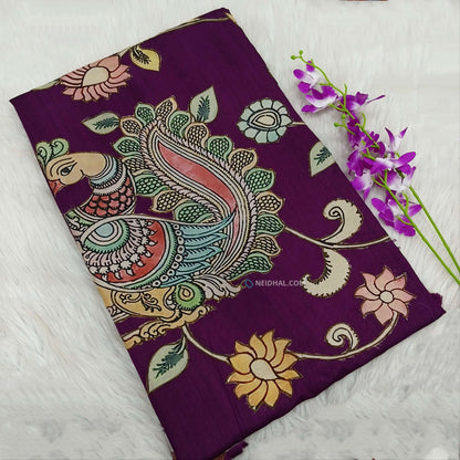 Purple semi jute silk saree ns31-Neidhal