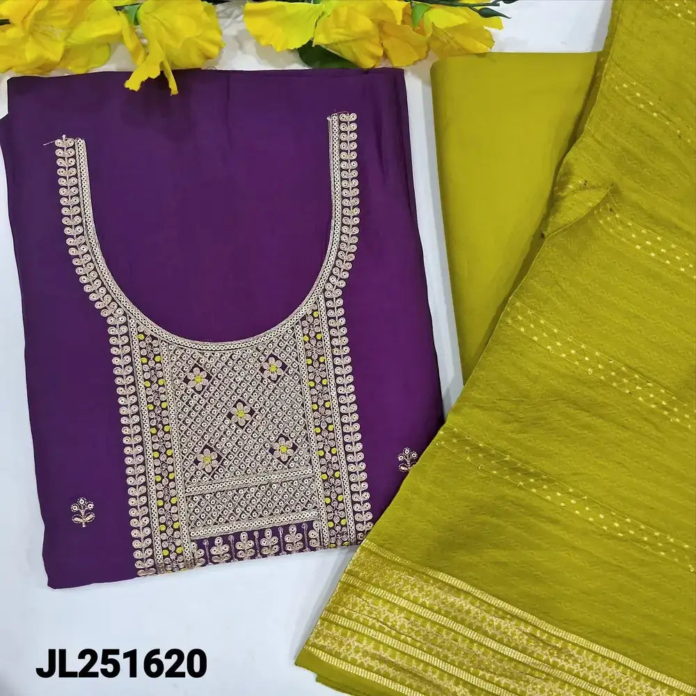 Purple silk cotton salwar material jl251620-Neidhal