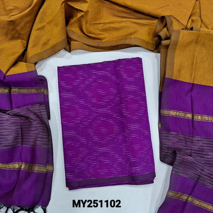 Purple silk cotton salwar material my251102-Neidhal