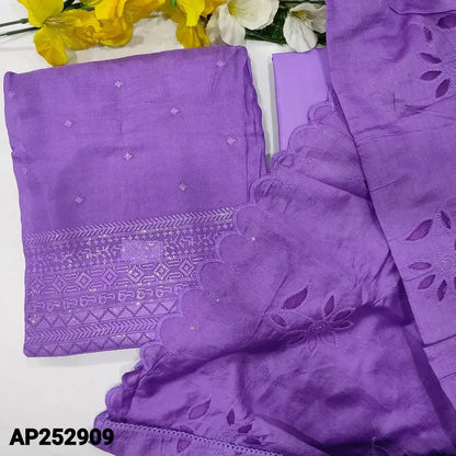 Purple silk linen kota salwar material ap252909-Neidhal