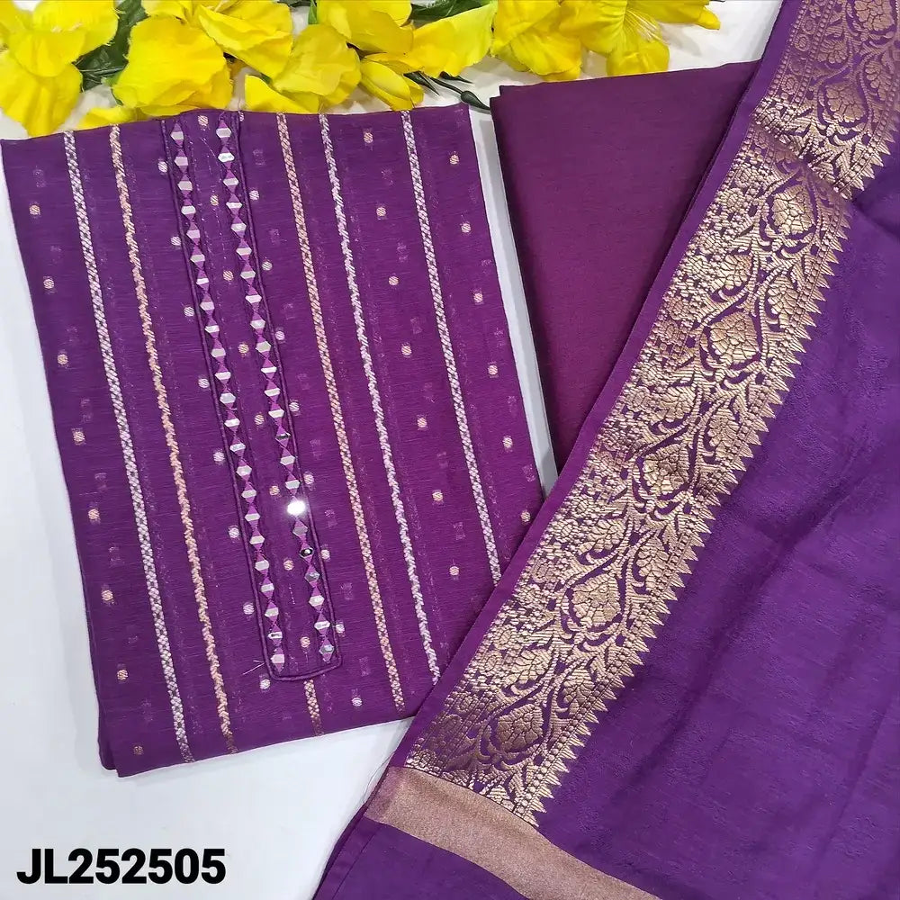Purple slub silk cotton salwar material jl252505-Neidhal