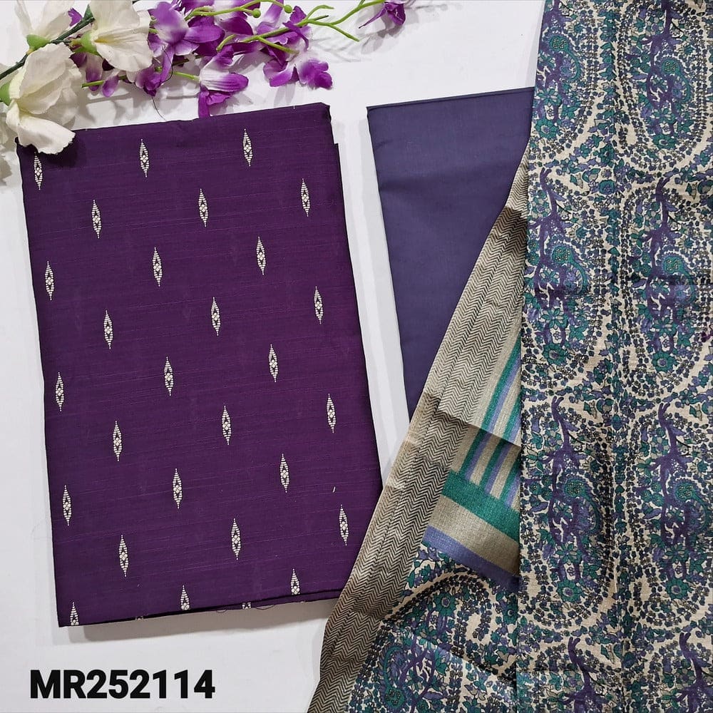 Purple slub silk cotton salwar material mr252114-Neidhal