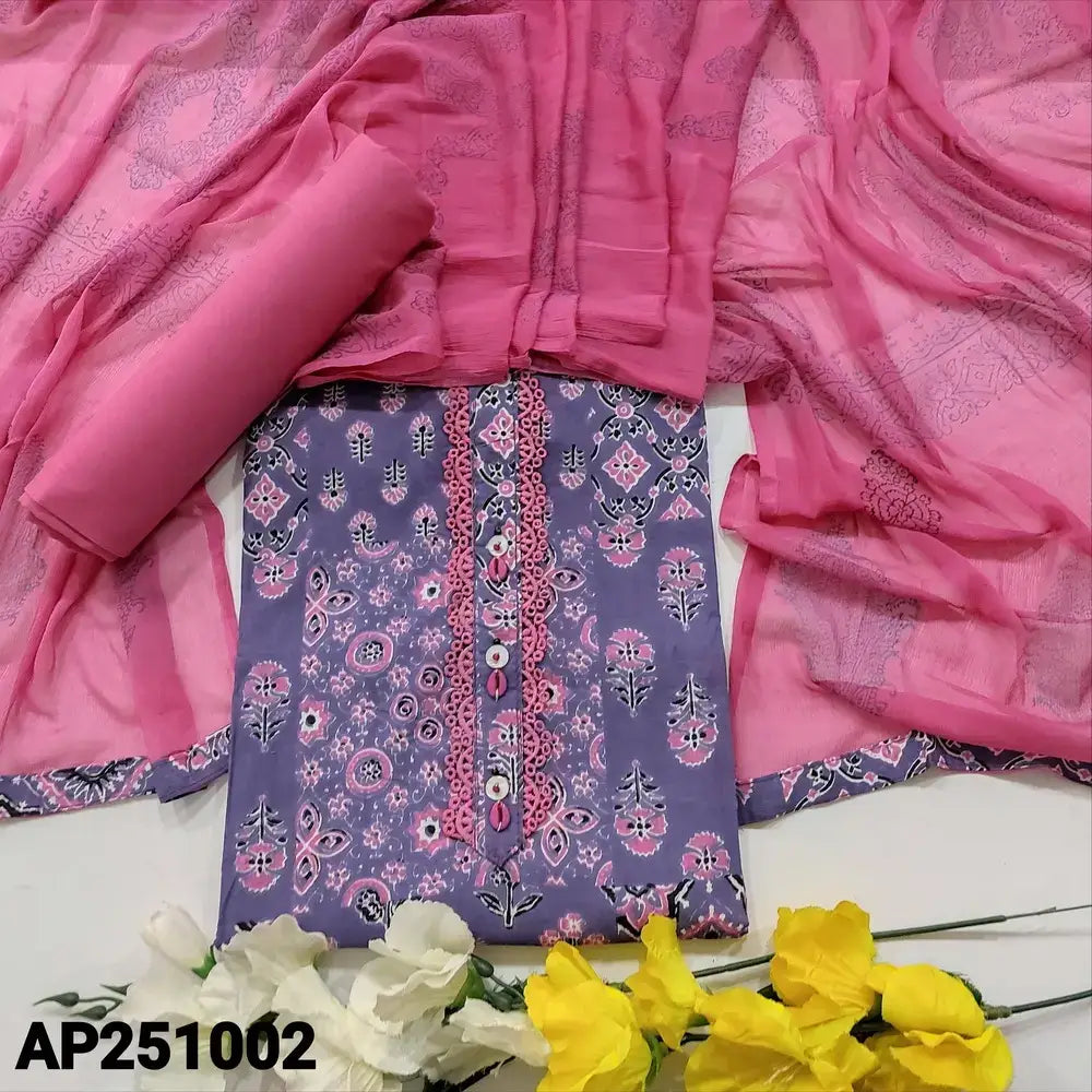 Purple soft cotton salwar material ap251002-Neidhal