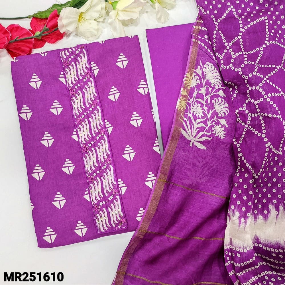 Purple soft cotton unstitched salwar material mr251610-Neidhal