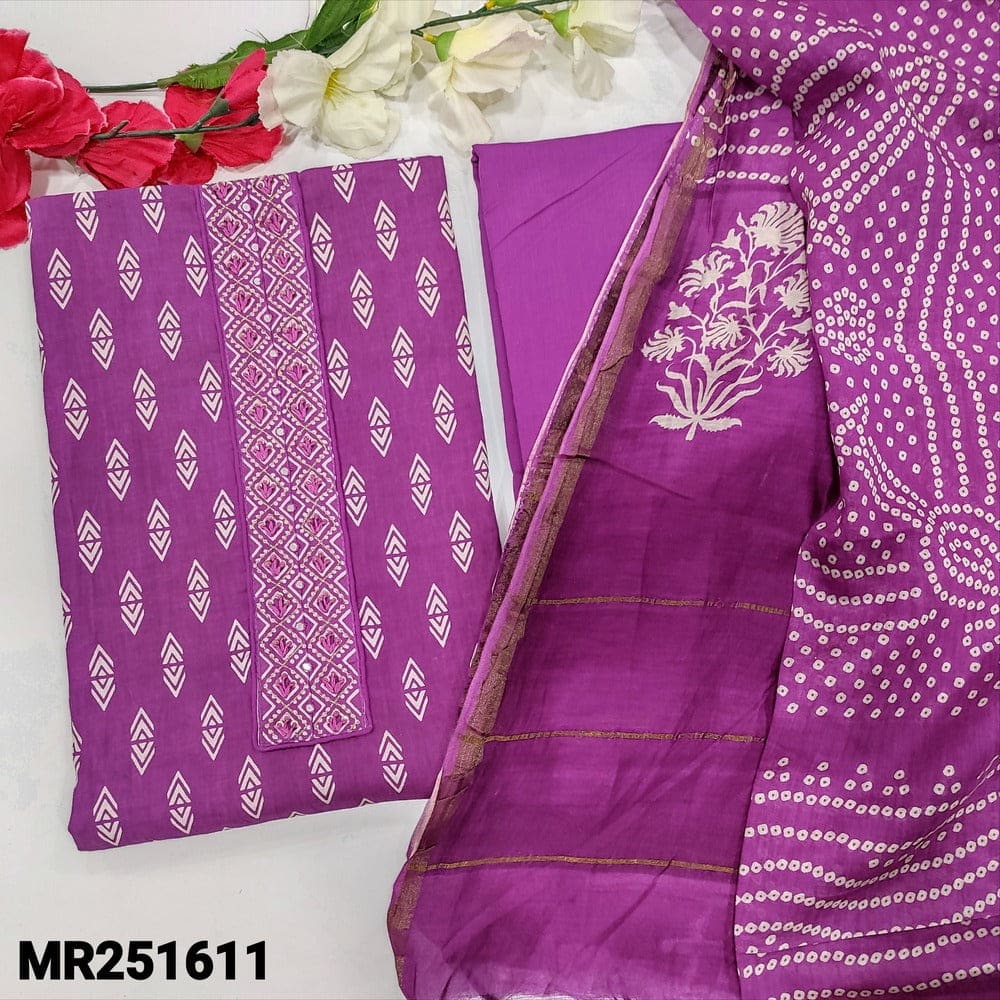 Purple soft cotton unstitched salwar material mr251611-Neidhal