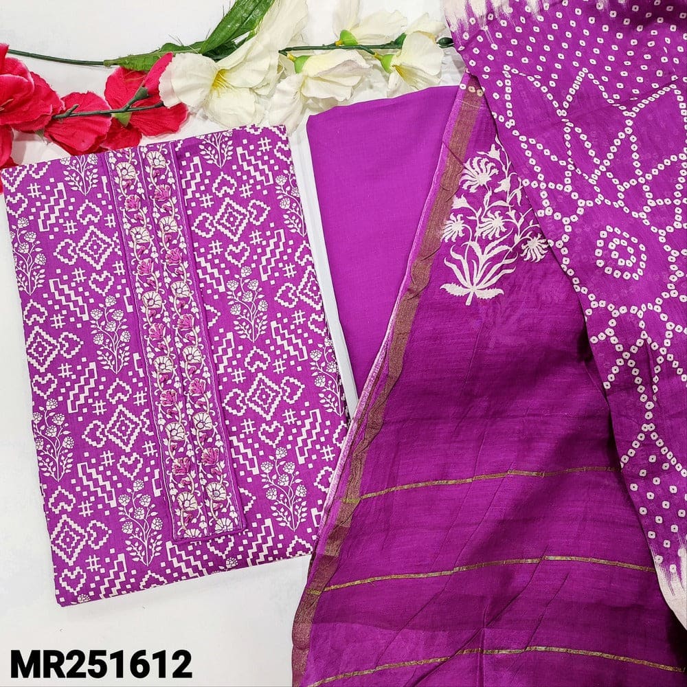 Purple soft cotton unstitched salwar material mr251612-Neidhal