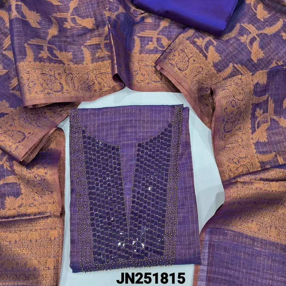 Purple tissue silk cotton salwar material jn251815-Neidhal
