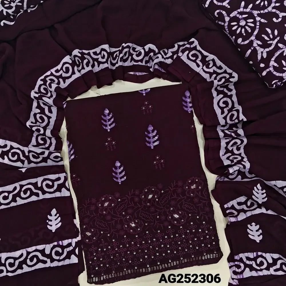 Purple wax batik pure crepe georgette salwar material ag252306 Neidhal