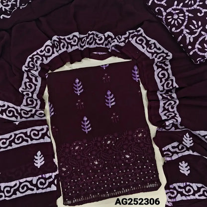 Purple wax batik pure crepe georgette salwar material ag252306 Neidhal