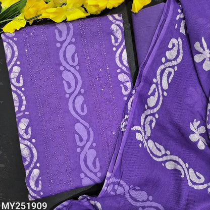 Purple wax batik satin cotton salwar material my251909-Neidhal