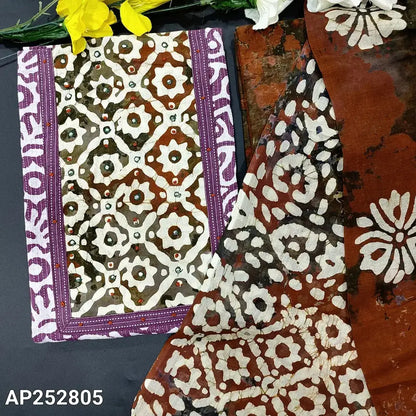 Purple wax batik soft kantha cotton salwar material ap252805-Neidhal