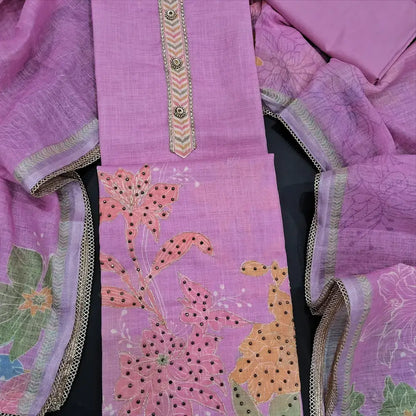 Purplish pink digital printed semi linen salwar material jn252703-Neidhal