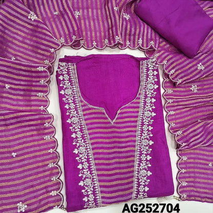 Purplish pink pure dola silk salwar material ag252704 Neidhal