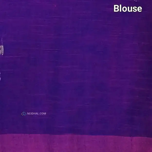 CODE NS07: Rani pink designer pure linen saree hand woven design all over heavy zari lines on pallu plain running