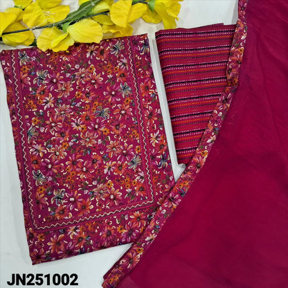 Rani pink floral printed liquid fabric salwar material jn251002-Neidhal