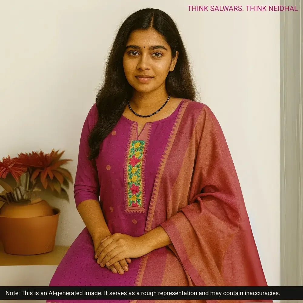 Rani pink premium handloom cotton salwar material ag251810 Neidhal