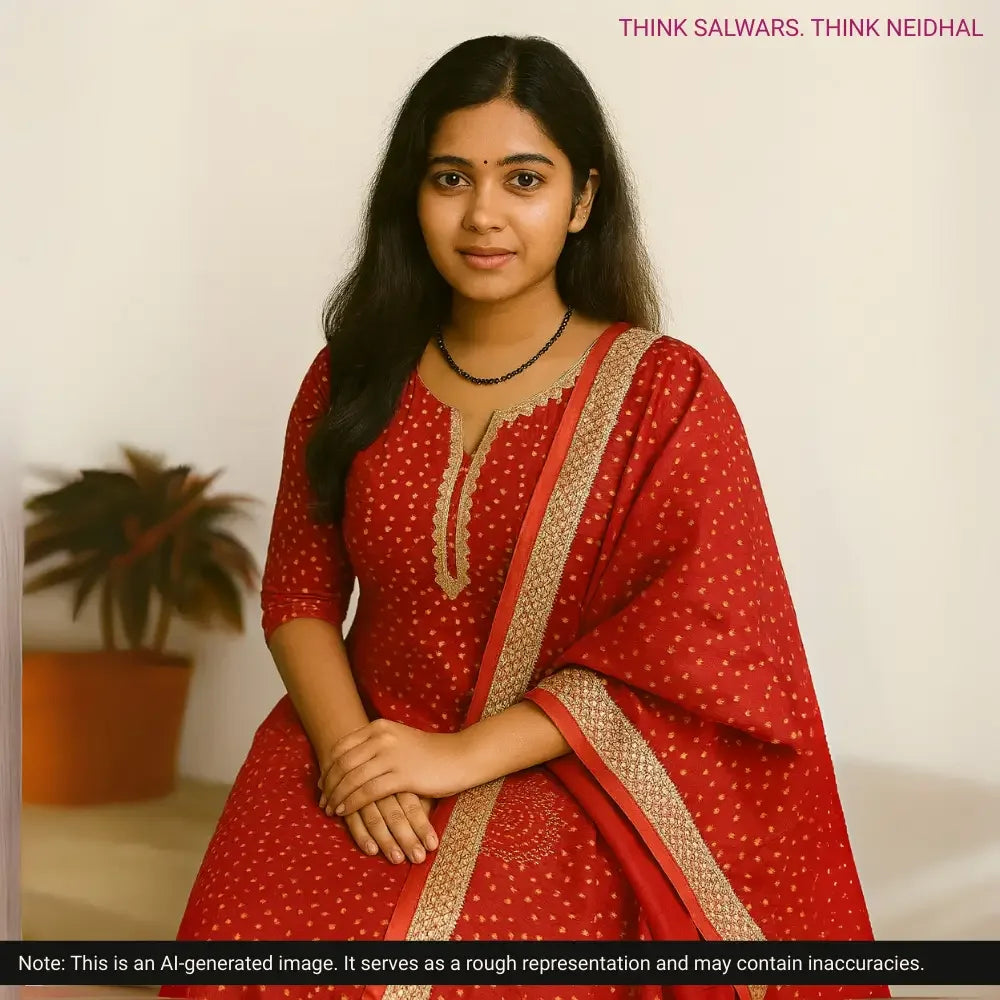 Red designer pure dola silk salwar material ag251102 Neihdal