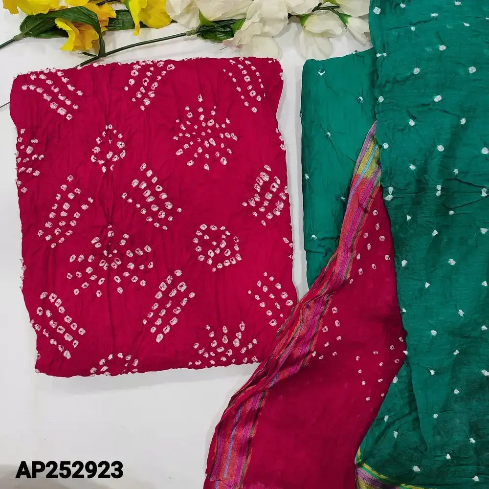 Red original bandhini cotton salwar material ap252923-Neidhal