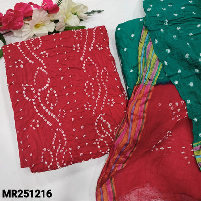 Red original bandhini cotton salwar material mr251216-Neidhal