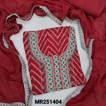 Reddish maroon bandhini printed organza salwar material mr251404-Neidhal