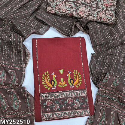 Reddish maroon cotton salwar material my252510-Neidhal