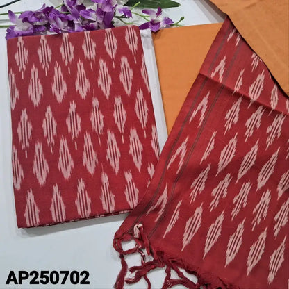 Reddish maroon handloom cotton salwar material ap250702-Neidhal