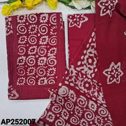 Reddish maroon kantha cotton salwar material ap252007-Neidhal