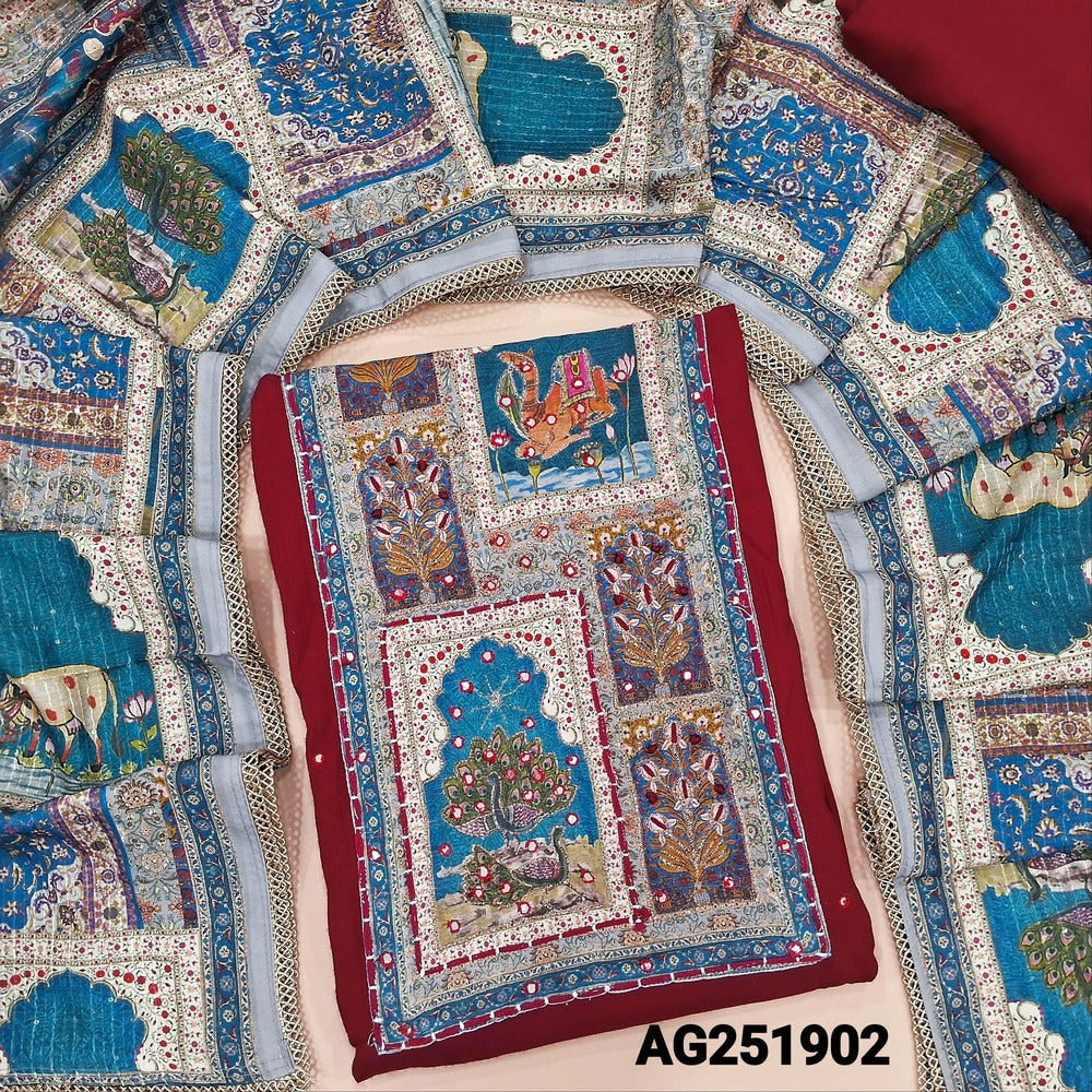 Reddish maroon liquid fabric salwar material ag251902 Neidhal