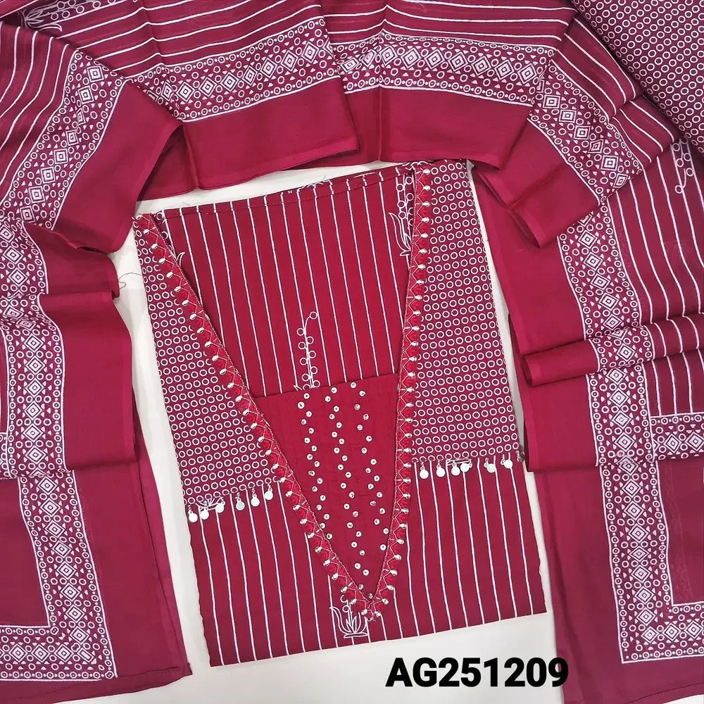 Reddish maroon premium cotton salwar material ag251209-Neidhal