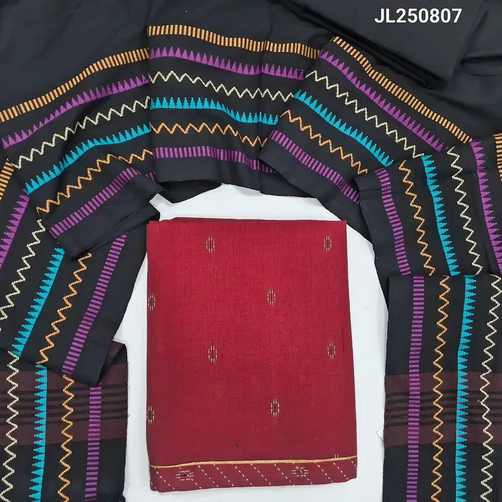 Reddish maroon premium handloom cotton salwar material jl250807-Neidhal
