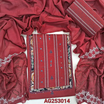 Reddish maroon premium handloom cotton salwar material ag253014 Neidhal