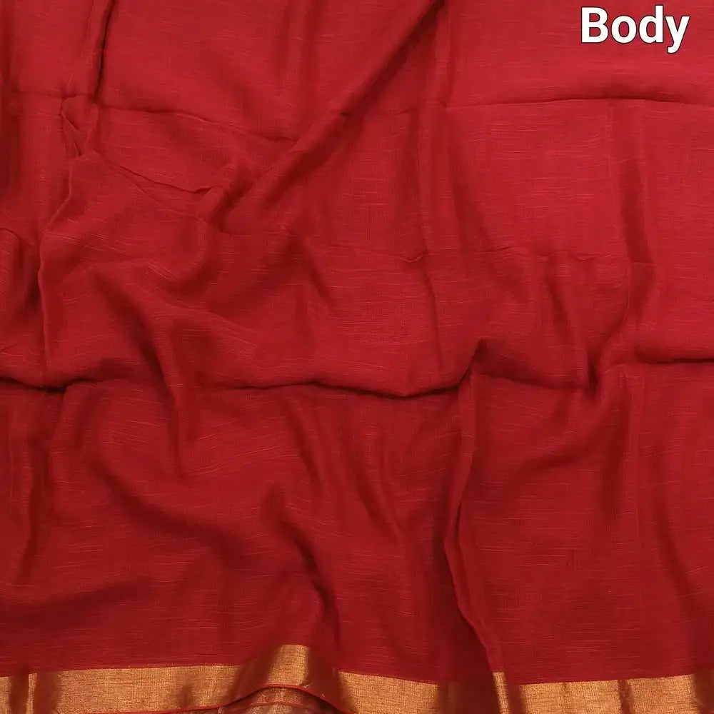 Reddish maroon premium linen saree ns147-Neidhal