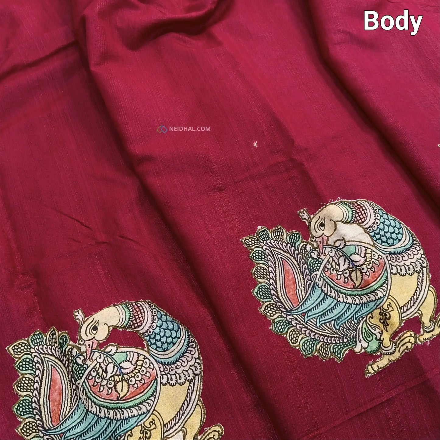 Reddish maroon semi jute silk saree ns35-Neidhal