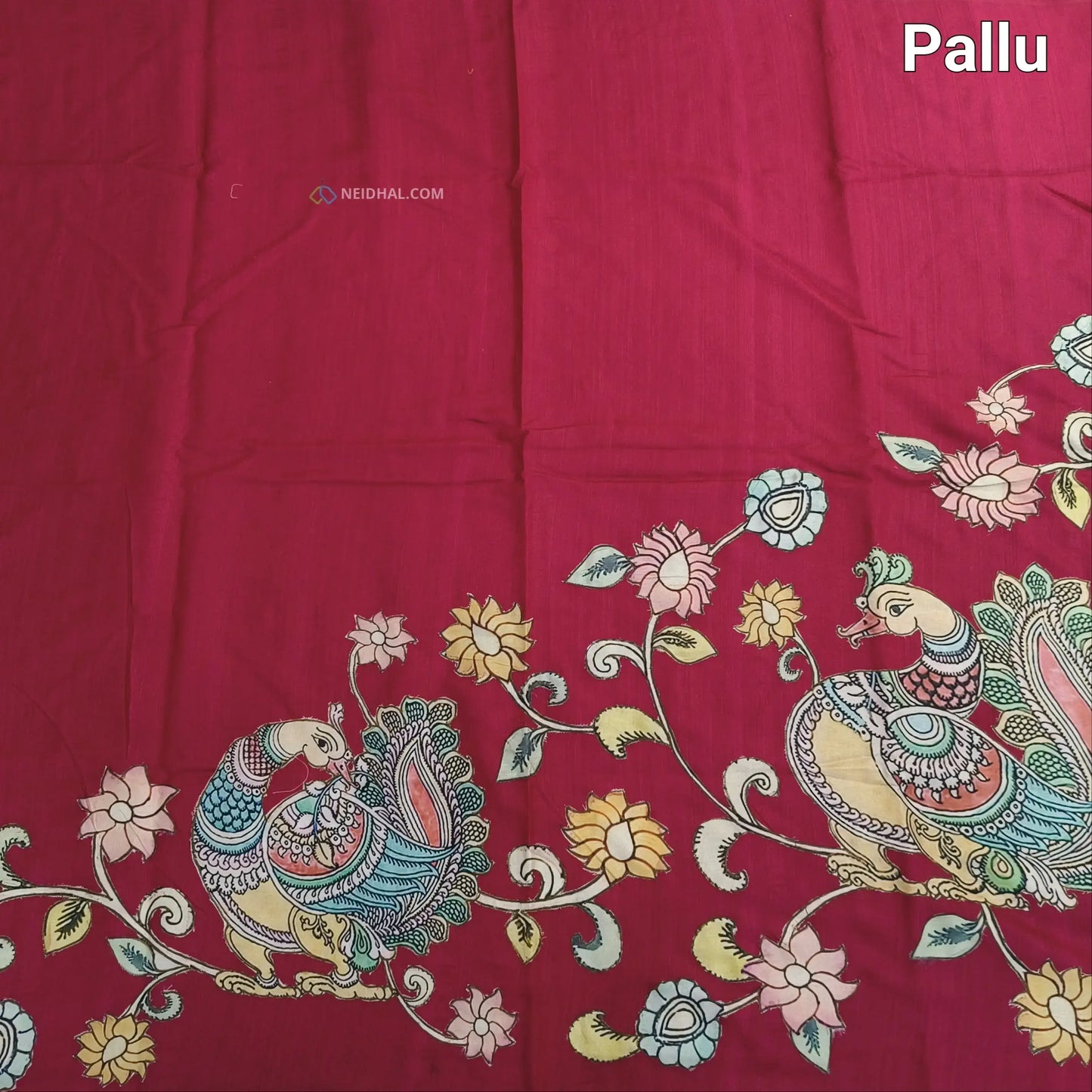 Reddish maroon semi jute silk saree ns35-Neidhal