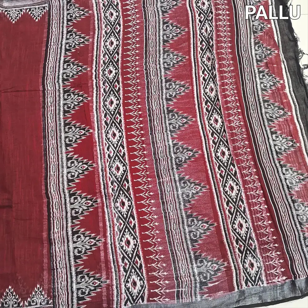 Reddish maroon semi linen saree ns194-Neidhdal
