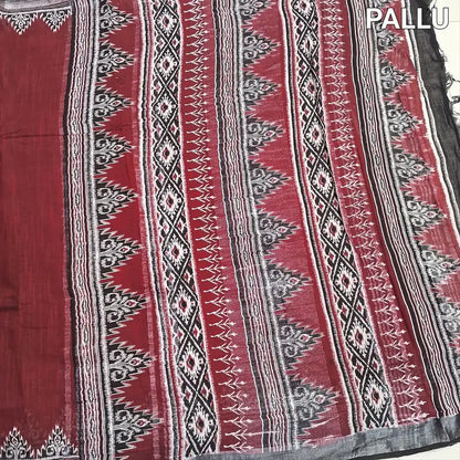 Reddish maroon semi linen saree ns194-Neidhdal