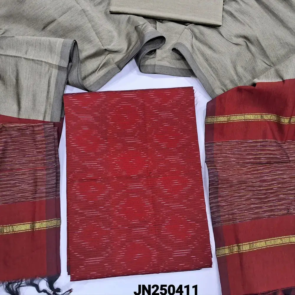 Reddish maroon silk cotton salwar material jn250411-Neidhal