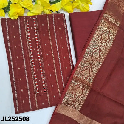 Reddish maroon slub silk cotton salwar material jl252508-Neidhal
