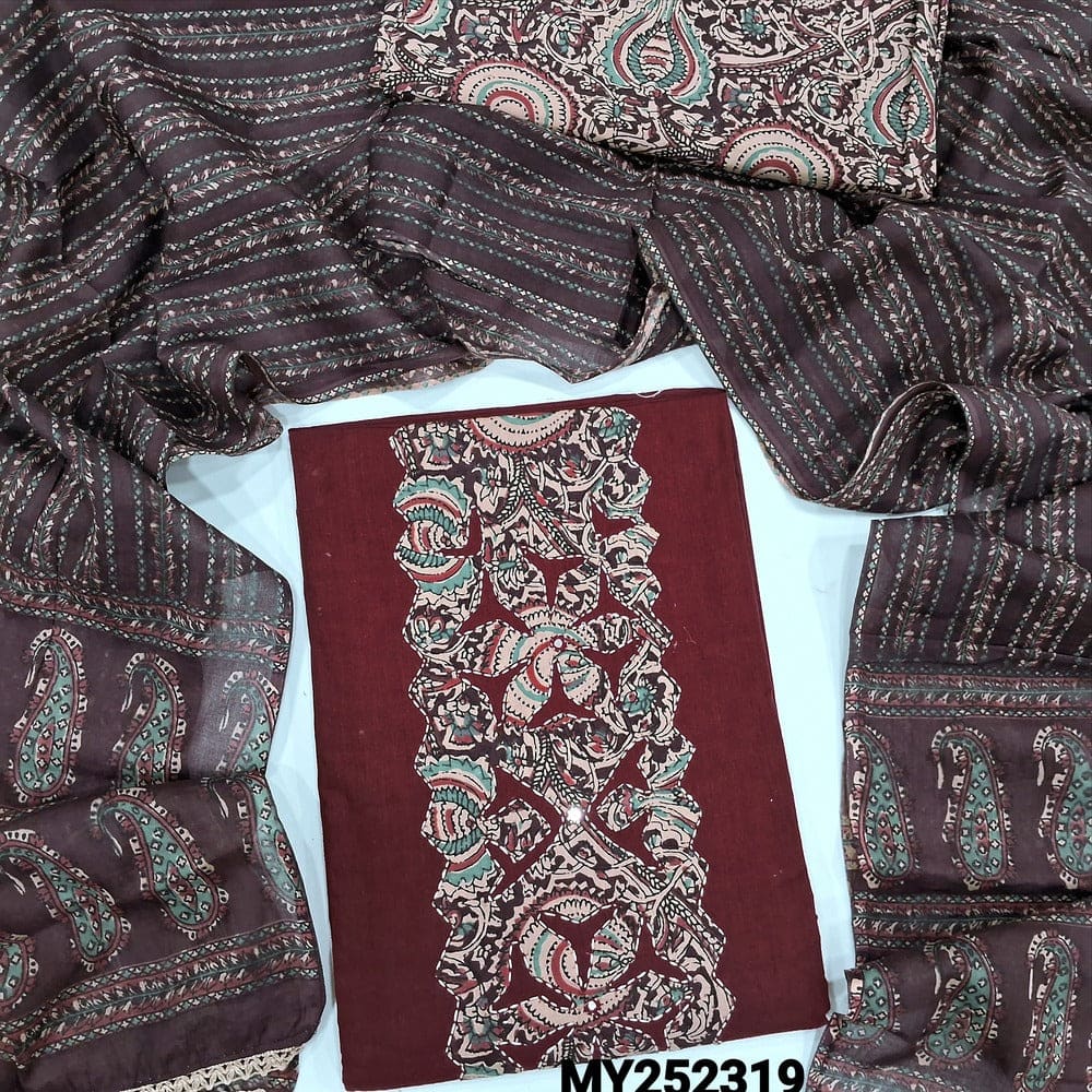 Reddish maroon soft cotton salwar material my252319-Neidhal