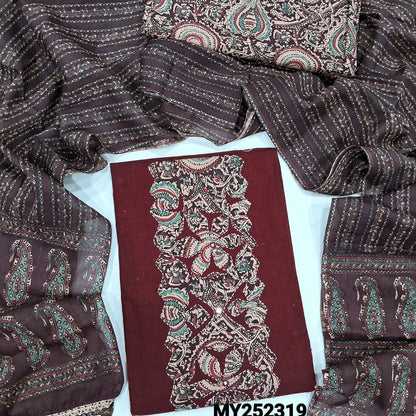 Reddish maroon soft cotton salwar material my252319-Neidhal