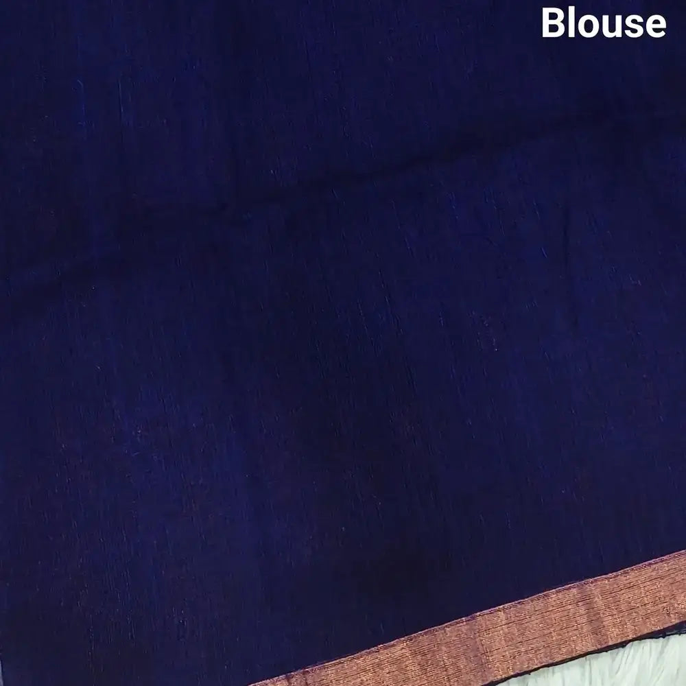 Royal blue linen saree ns112-Neidhal